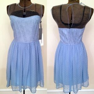 Rodarte for Target light blue dress sz 11 swiss dot lace floral party NWT skater